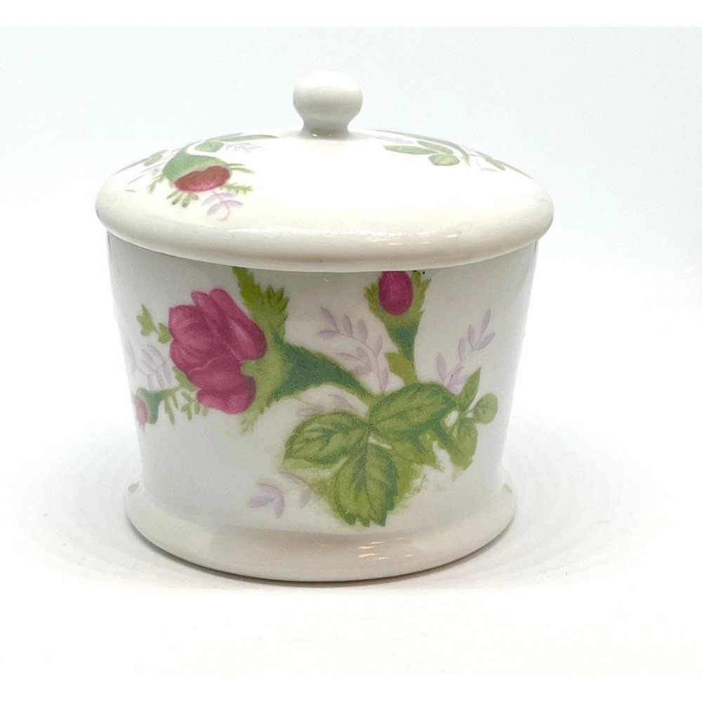 Vintage Porcelain Rose Stamp Holder